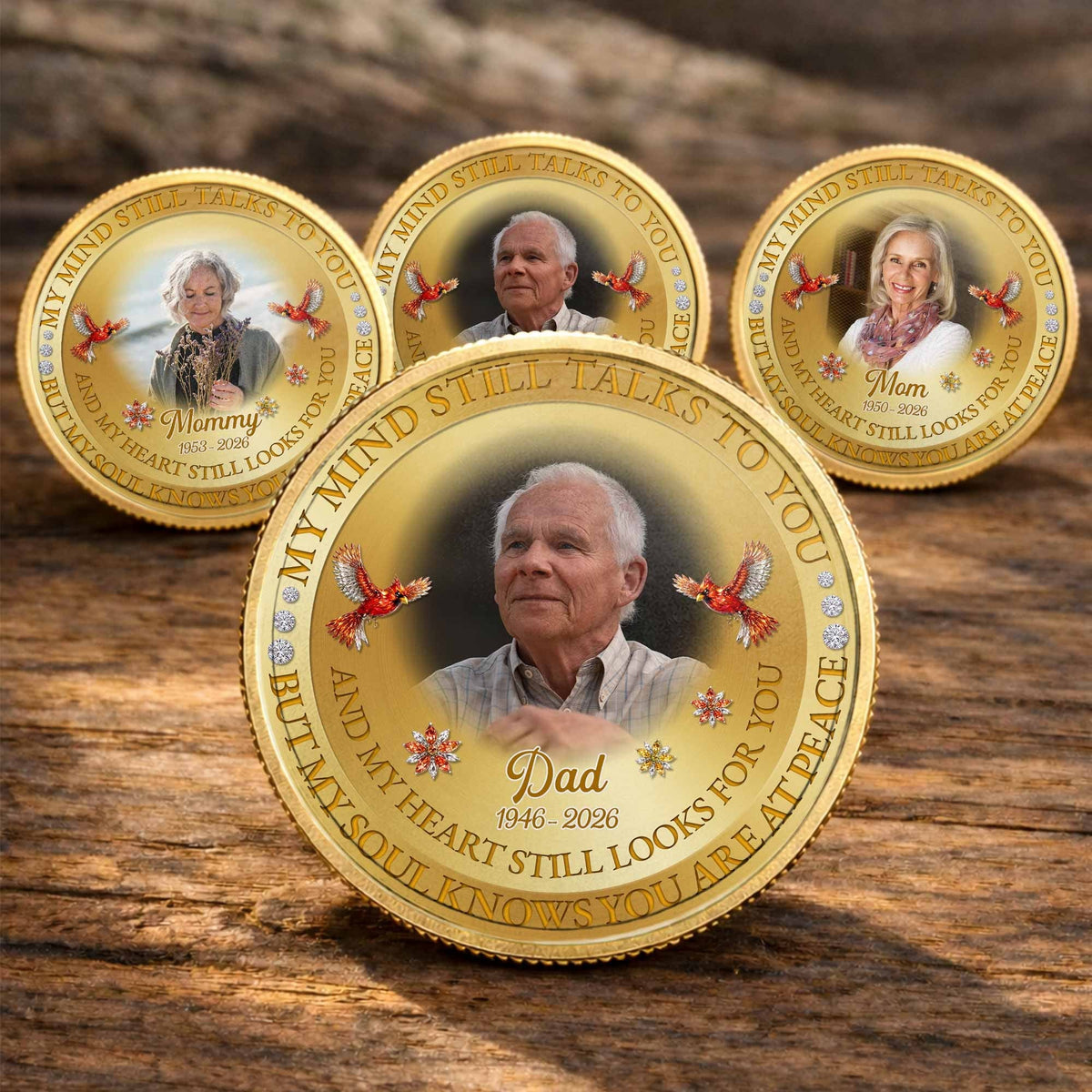 My Mind Still Talks To You Mom, Personalized Custom Commemorative Coin, Family Gift