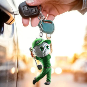 Golf Man Personalized Golf Keychain For Golf Lovers