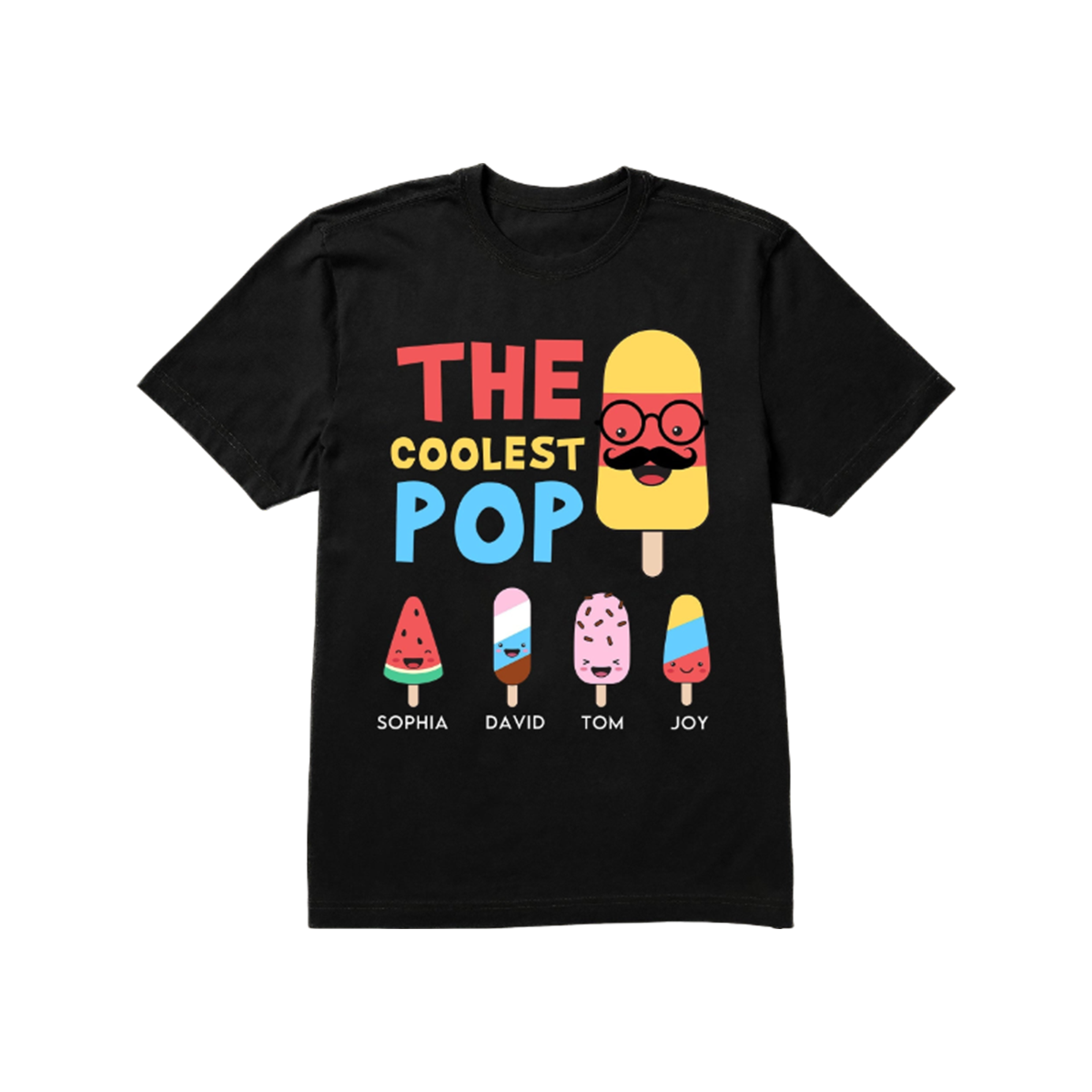 The Coolest Pop - Personalized Pure Cotton T Shirt Gift For Dad, Grandpa
