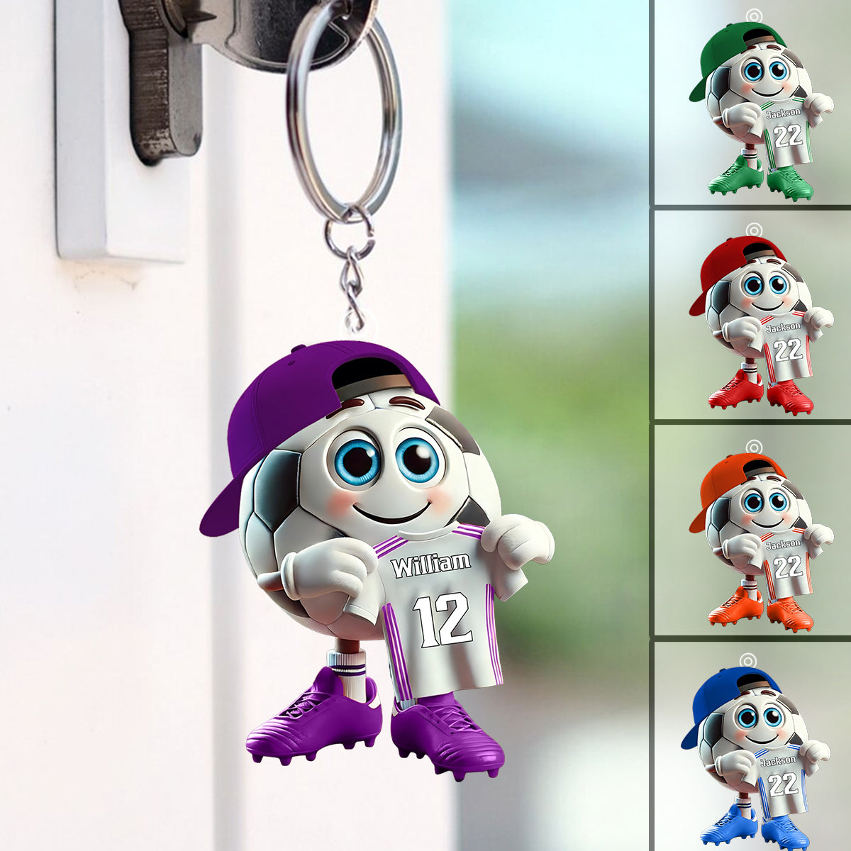 Personalized Customized Name Football /Soccer Acrylic Keychain