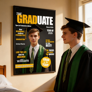 Personalized Class Of 2026 Magazine Custom Photo & Name Poster Canva