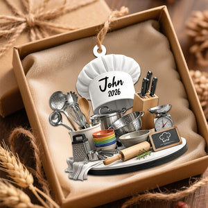 Personalized Kitchen Christmas Ornament  | Chef Gift & Cooking Stove Decor