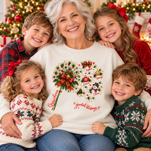 Grandma’s Greatest Blessings – Personalized Christmas Sweatshirt | Heartfelt Holiday Gift For Grandma