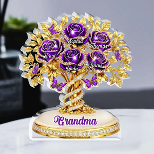 For Grandma, Who Blooms Like a Rose – Personalized Acrylic Plaque