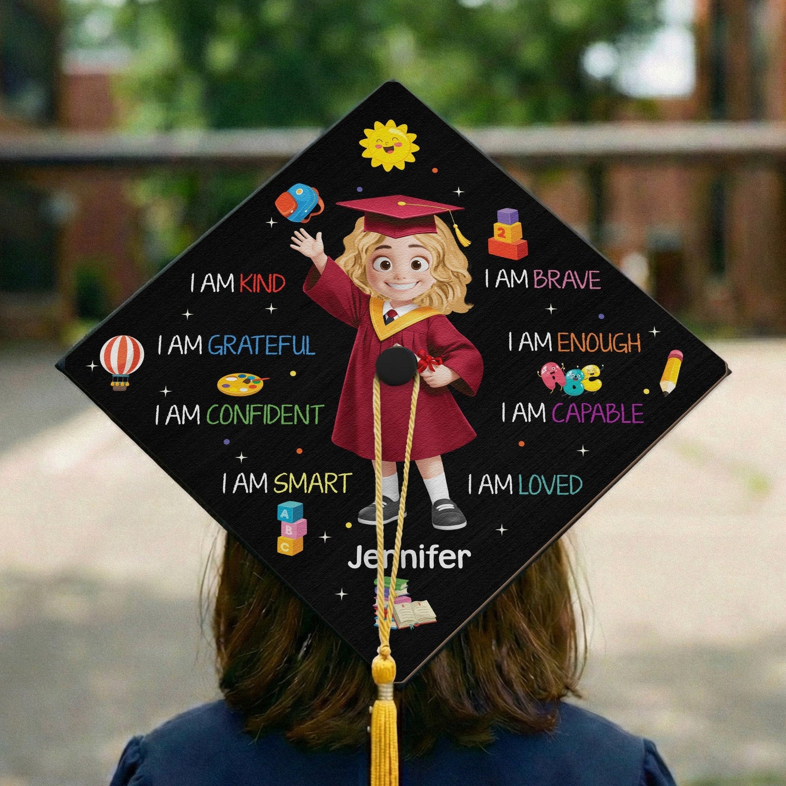 Custom Preschool Kindergarten Graduation - Personalized Graduation Cap Topper
