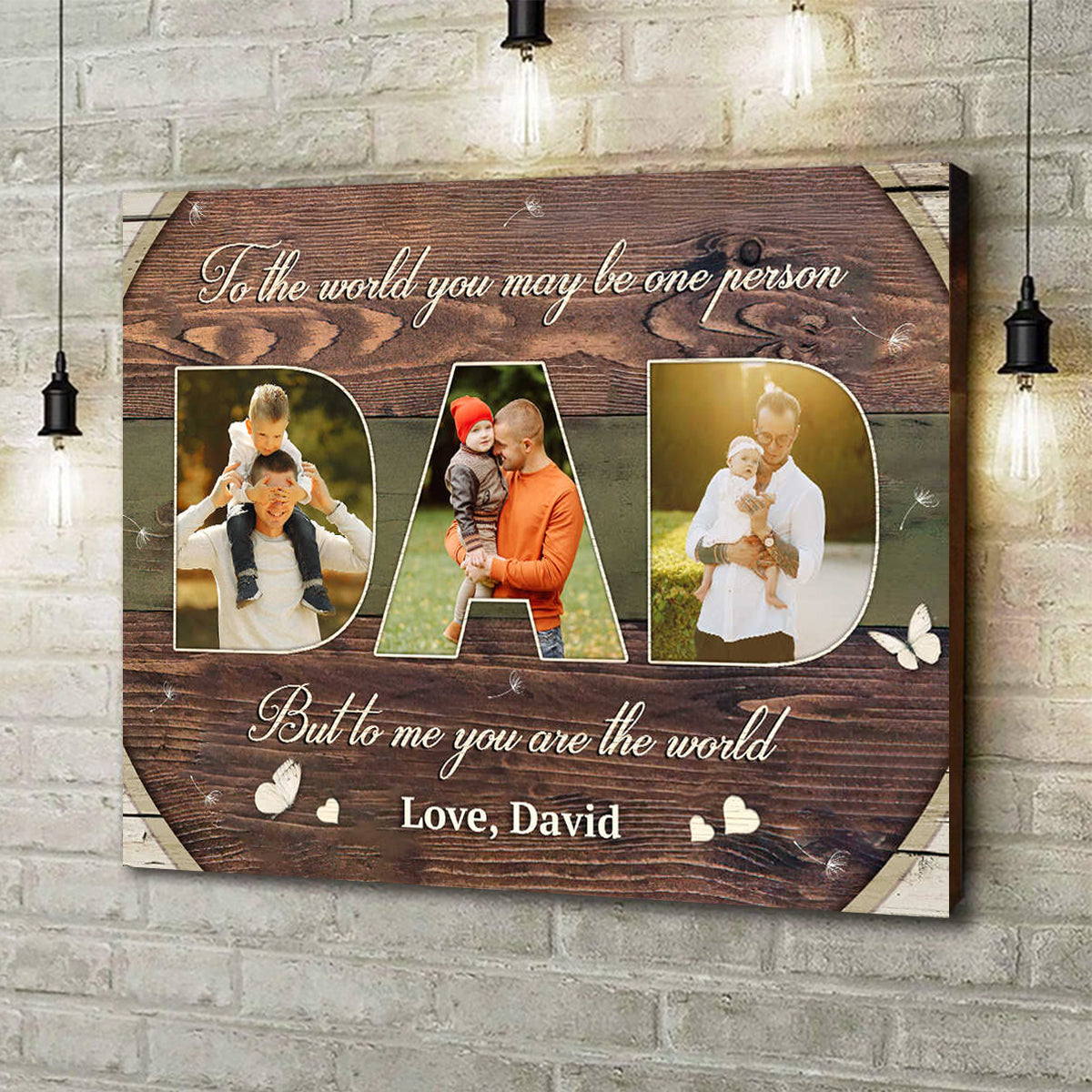 Personalized Father Day’s Gift 2026, Father’s Day Canvas Wall Art, Dad Gift, Dad Photo Collage, Gift from Son, Dad Birthday Gift