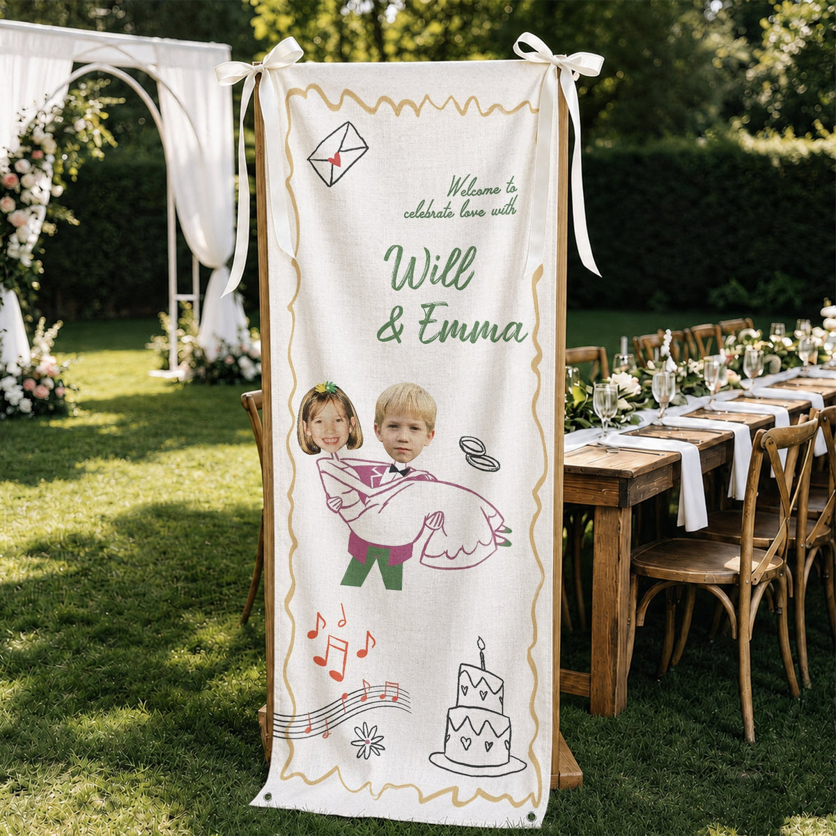 Personalized Wedding Welcome Sign – Custom Couple Photo Decor & Favors