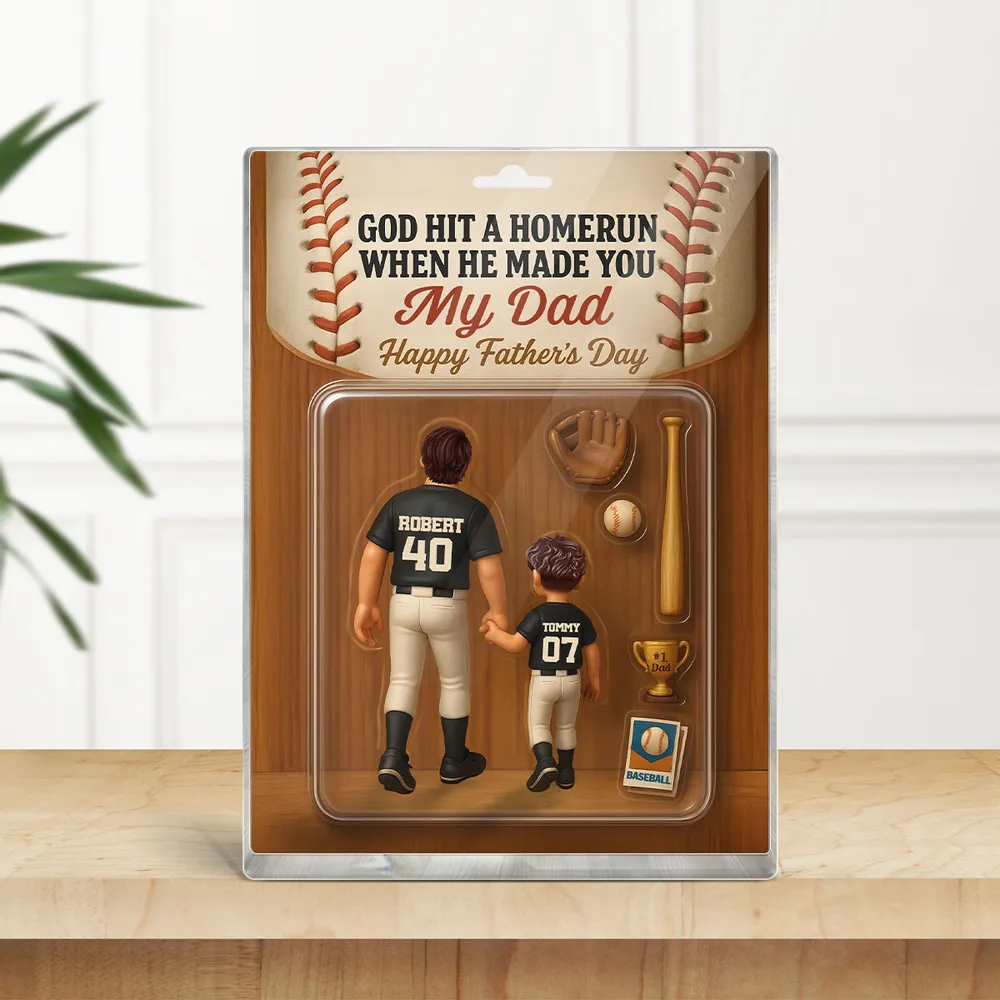 Personalized Acrylic Block Plaque, Father's Day Gift for Baseball Dad
