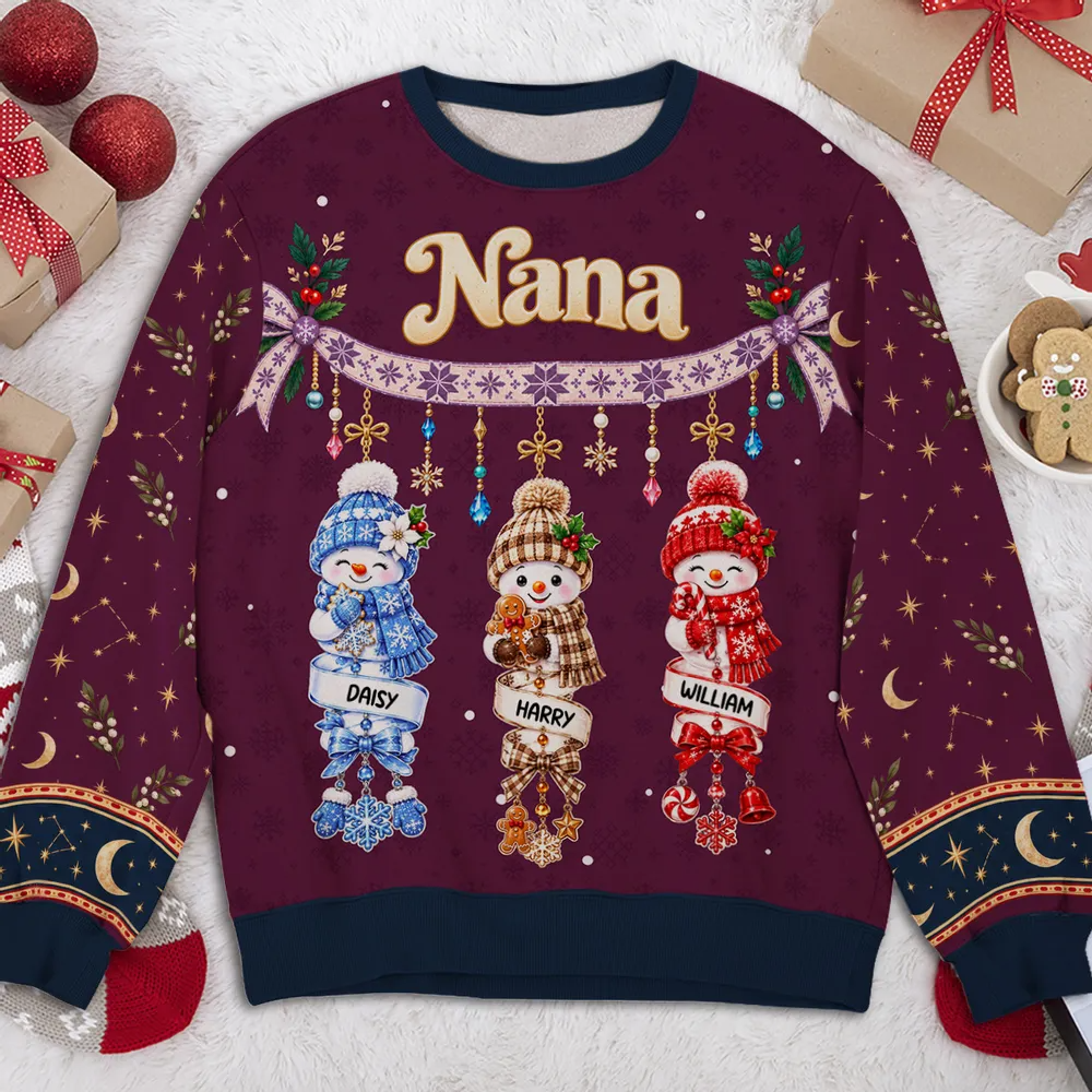 Grandma's Little Snowmen – A Personalized Christmas Sweatshirt Made Just For Her