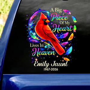 Memorial Gift For Loss Of Loved One – Personalized Cardinal Decal "Forever Loved – My Guardian Angel"