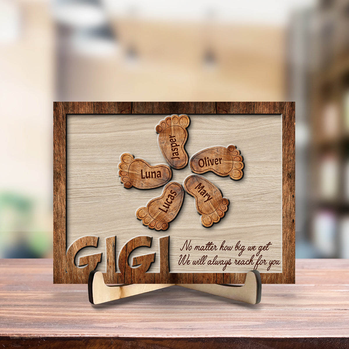 Heartfelt Gift – Personalized Custom Wooden Plaque "Always Reach For You"