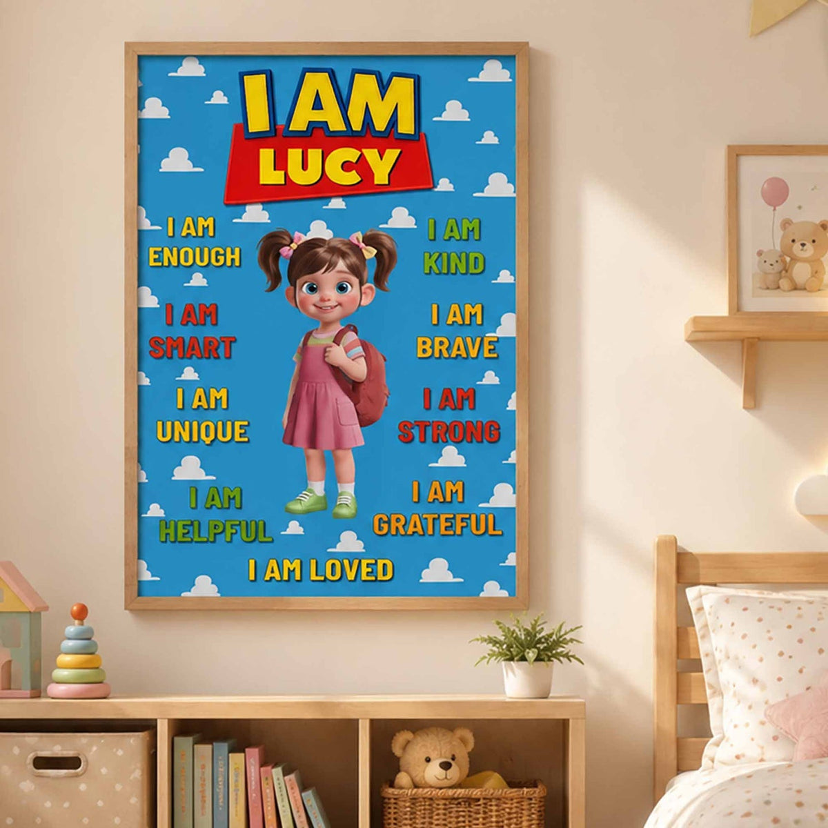 Personalized "I Am Enough" Affirmations Poster – Gift For Kids & Grandkids