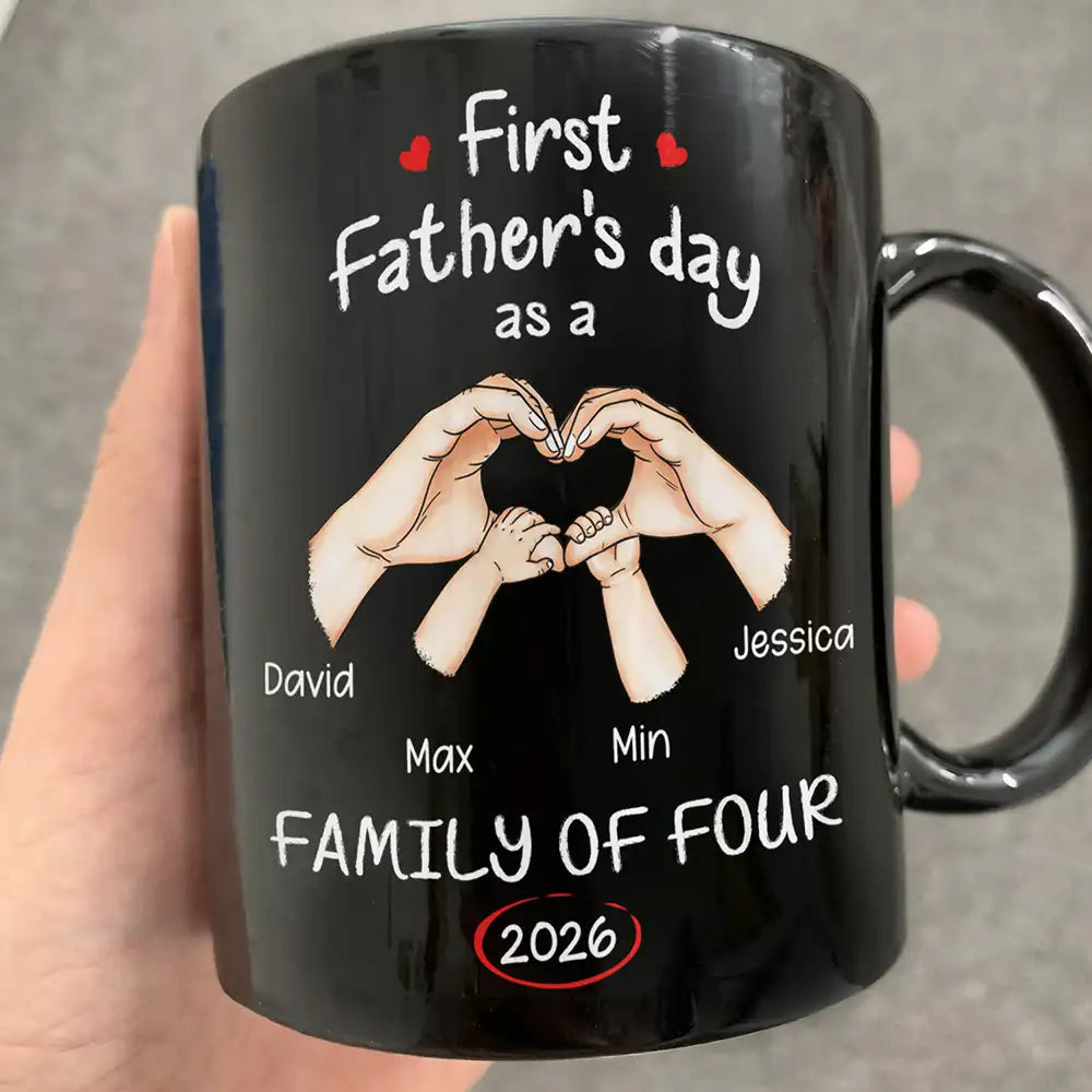 New Family Gift – Personalized Mug "First Time Ever As A Family Of Three"