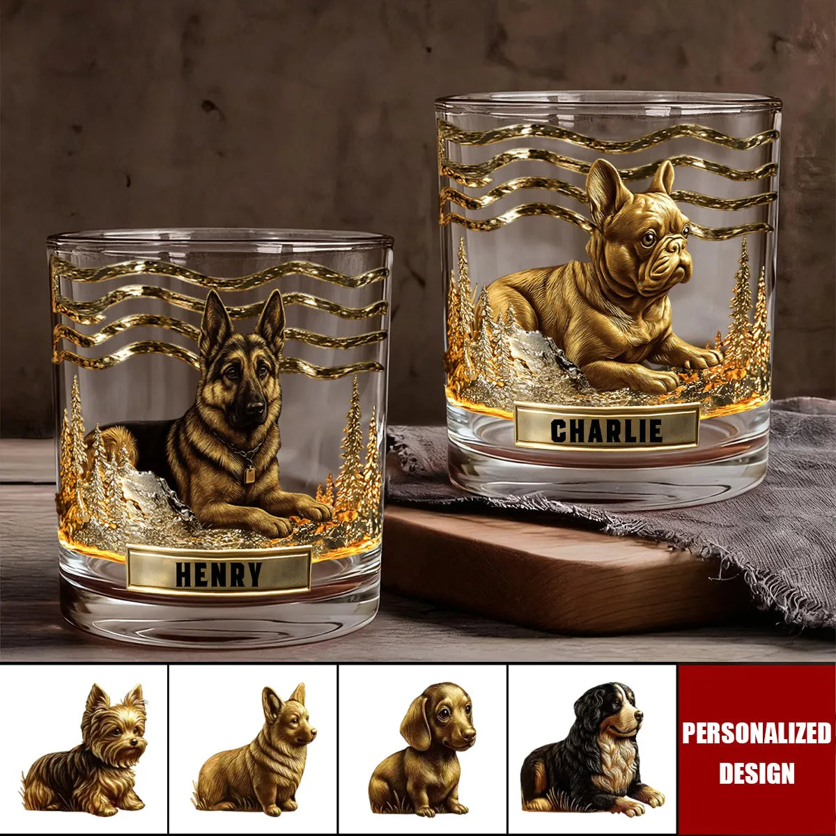 Personalized Whiskey Glass With Dog Design – A Unique Gift For Dog Lovers And Whiskey Drinkers