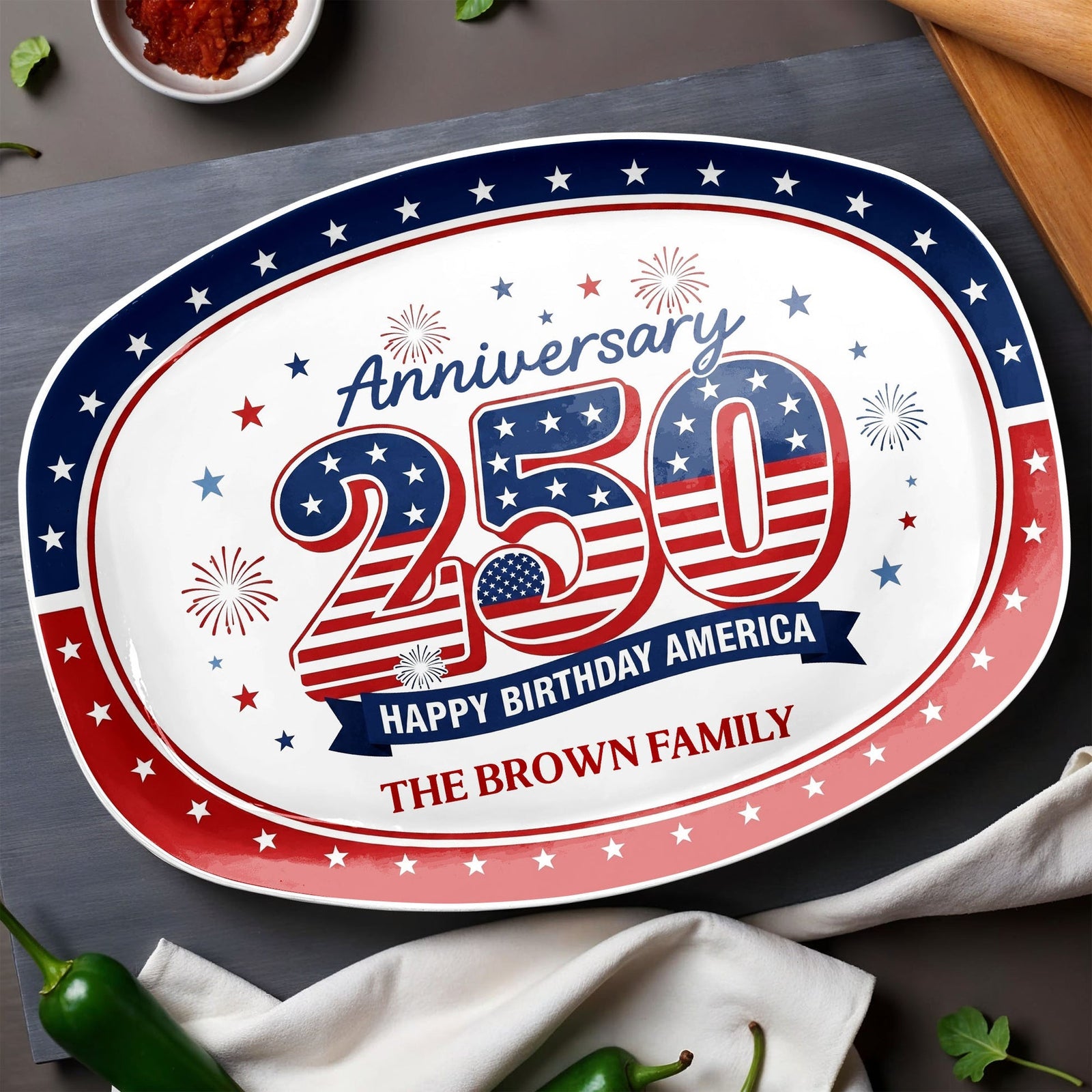 "Happy Birthday, America" – Personalized Custom Plate | Gift For Families