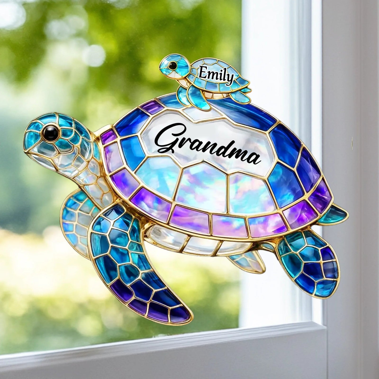 Custom Window Hanging Suncatcher Ornament - Personalized Mother's Day Birthday Gifts For Mom, Grandma