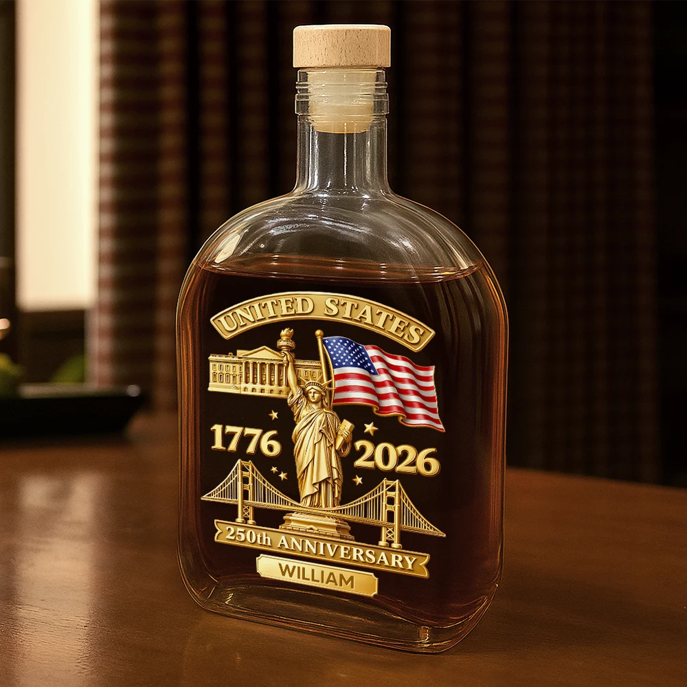Personalized 250th Anniversary Whiskey Bottle – Patriotic Gift