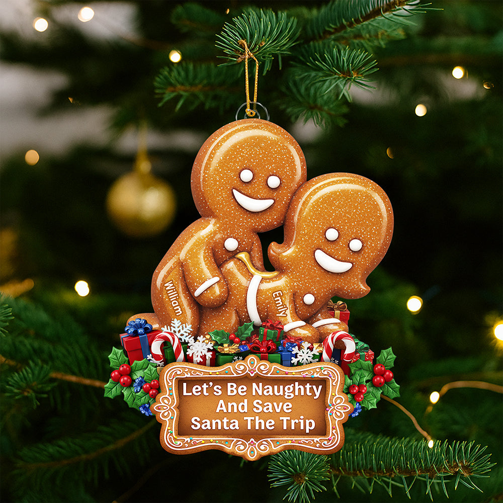 Personalized "Naughty Gingerbread Couple" Christmas Ornament – Gift For Couples