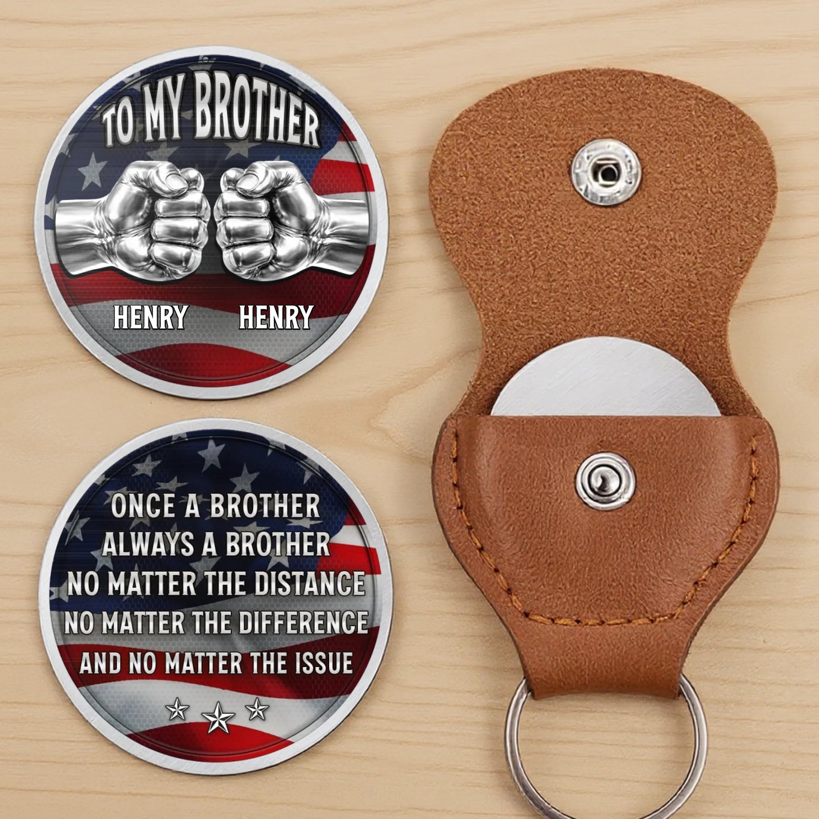 Custom Pocket Hug - Personalized America 250th Anniversary Gifts For Brother