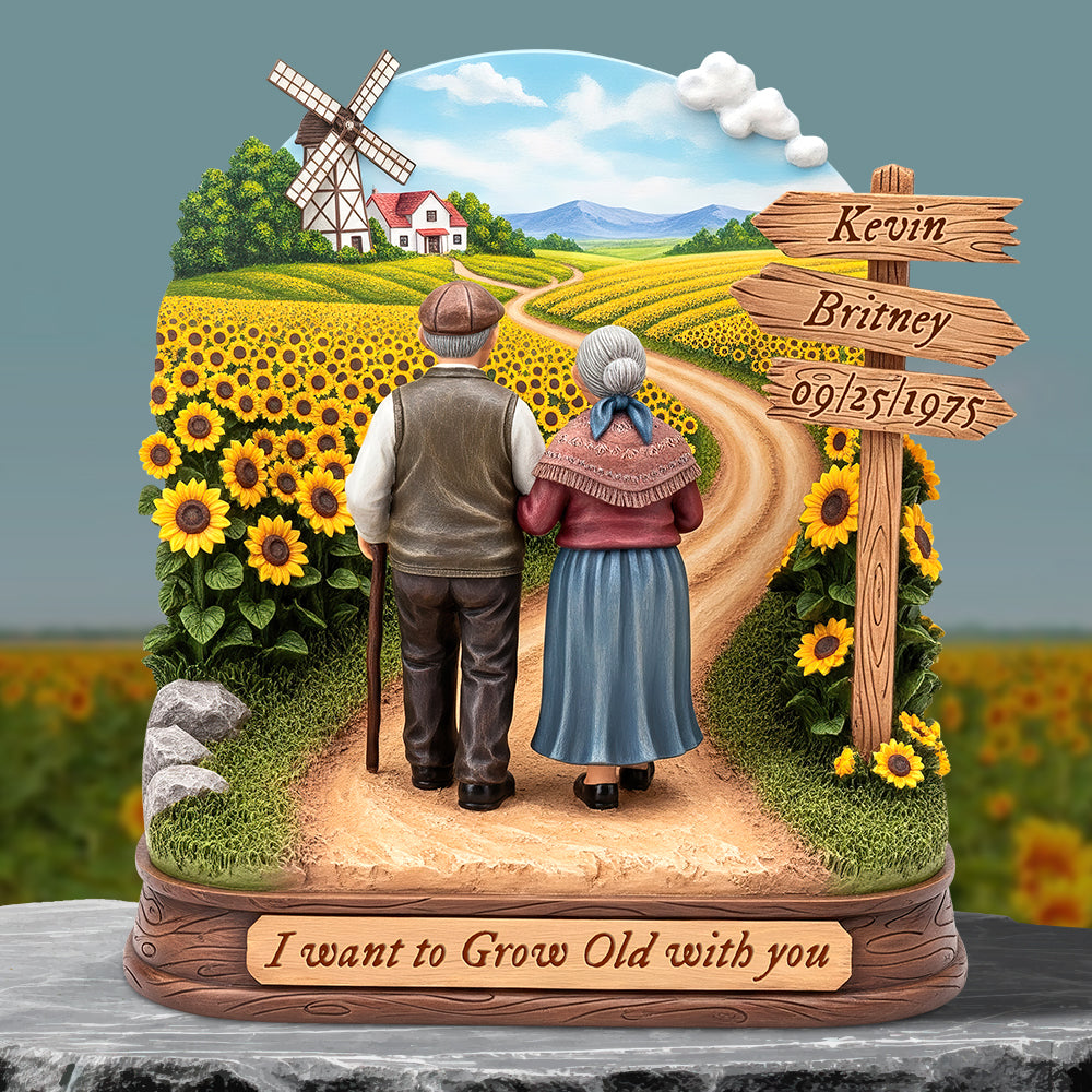 Old Couple Acrylic Plaque-Personalized Anniversary Gift for Old Married Couples