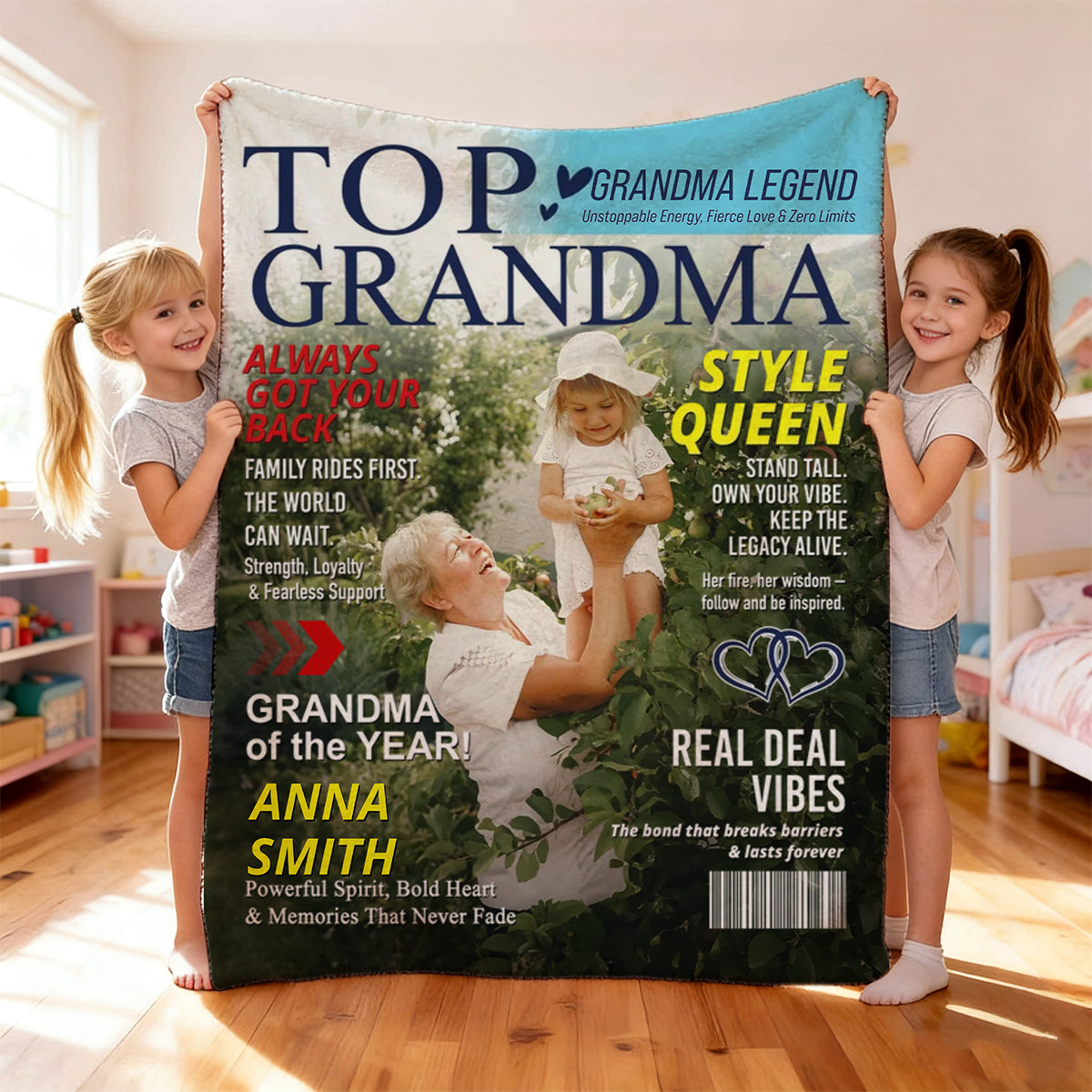 Personalized Grandma Magazine Cover Blanket Gifts for Grandma