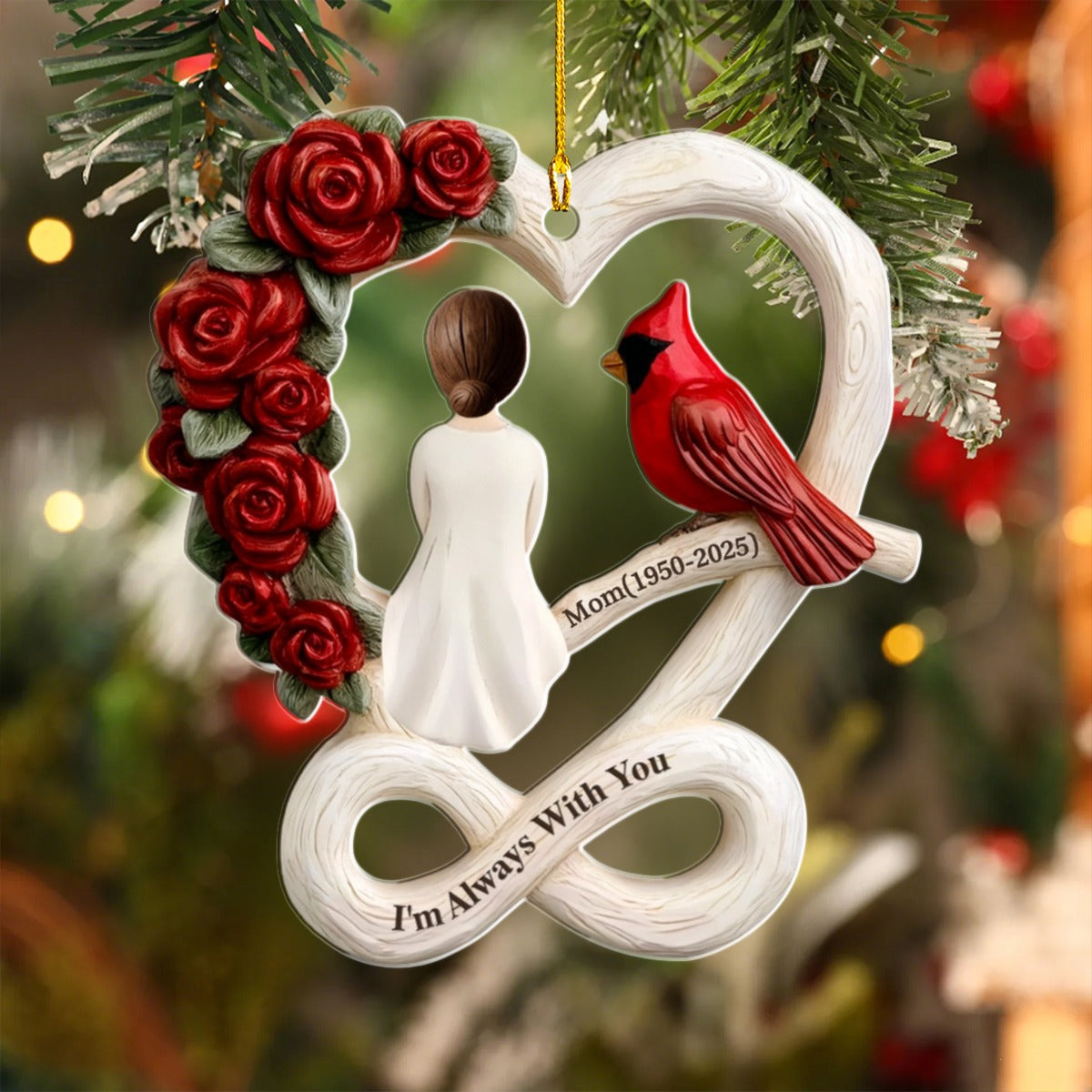Although You Cannot See Me I'm Always With You - Personalized Acrylic Ornament