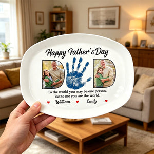 Custom Photo Dad You Are The World - Personalized Plate