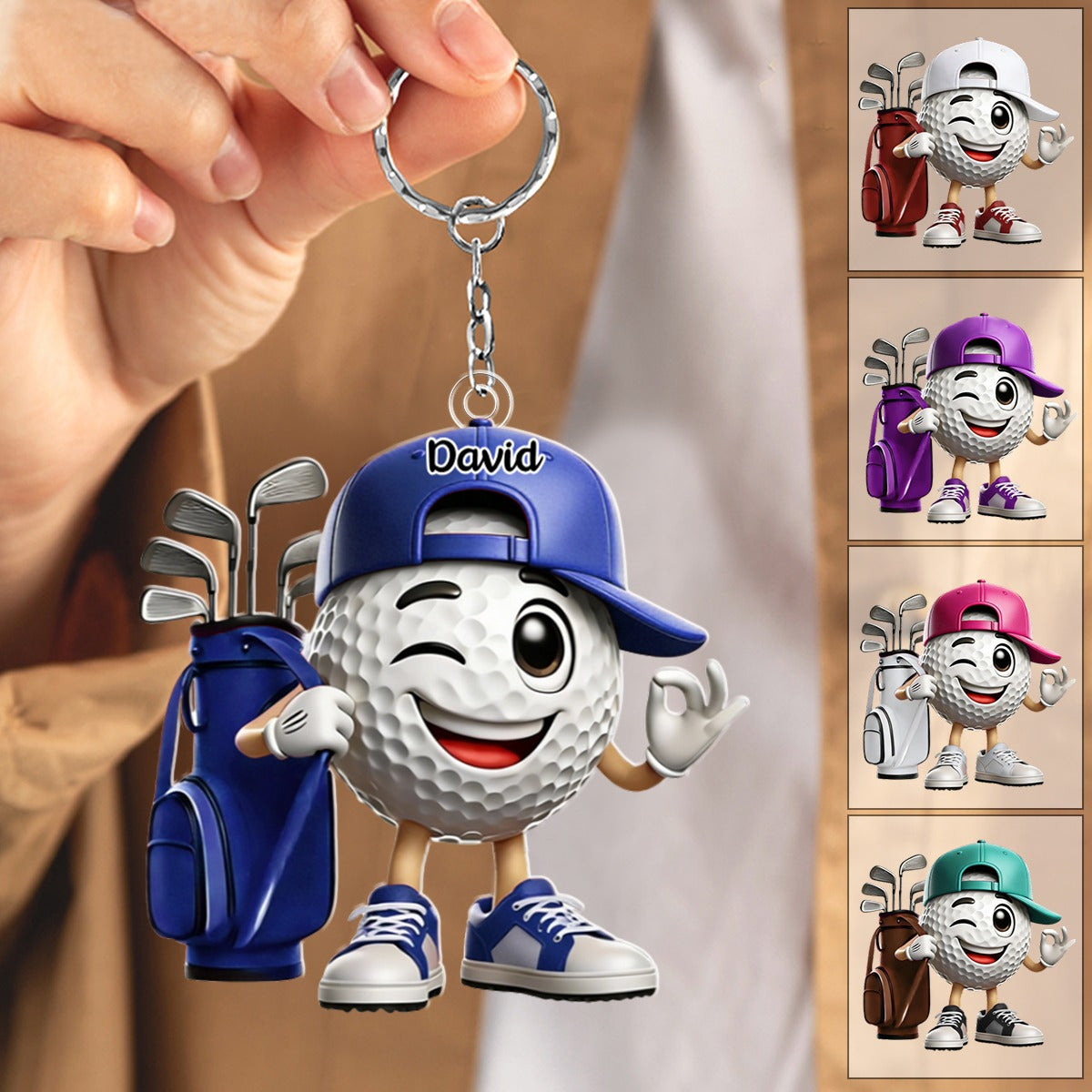 Golf Player Home Decor Personalized Golf Keychain