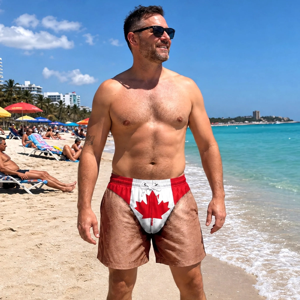 Summer Vacation Gift For Men – Personalized "Hello Summer Fun" Custom Funny Swim Trunks