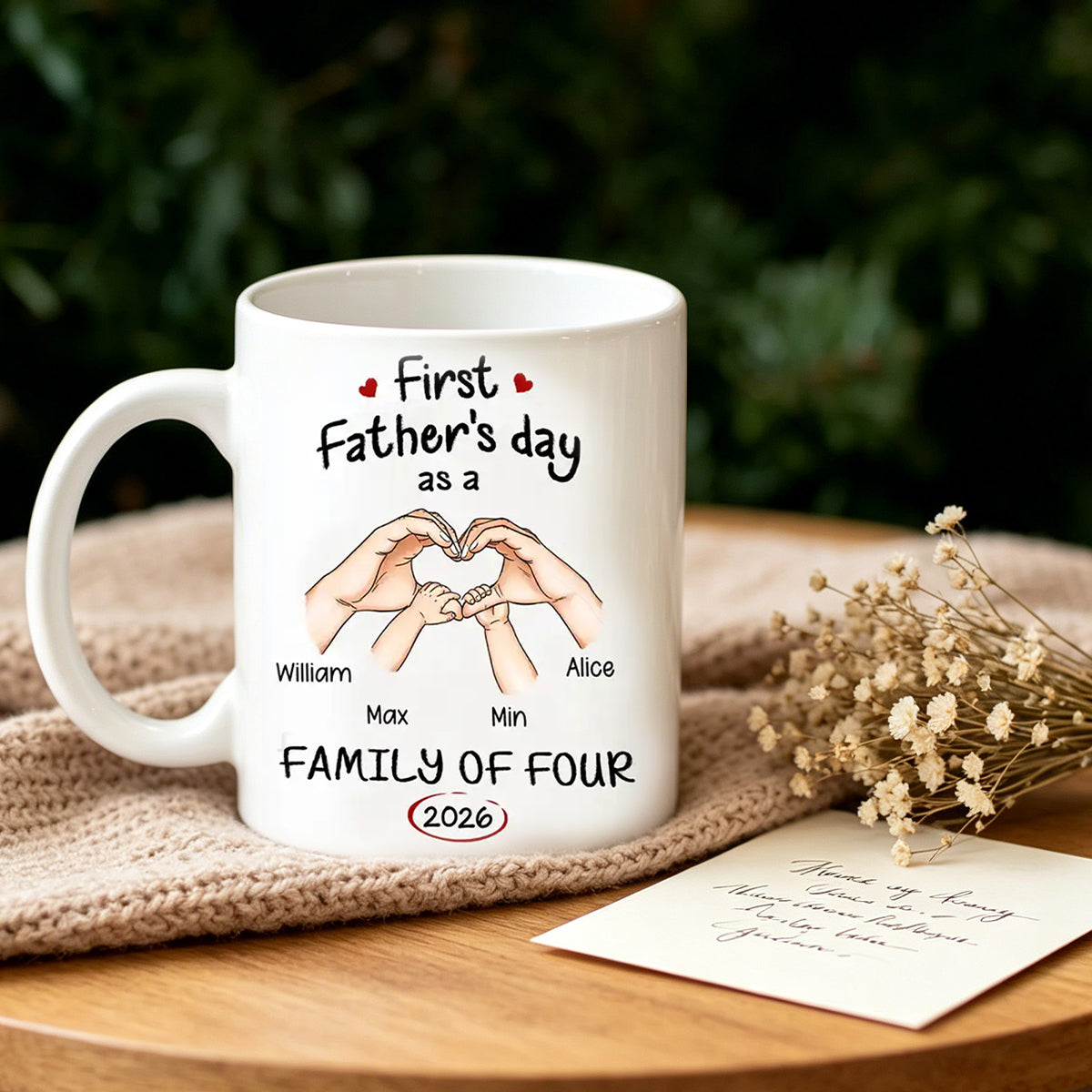 New Family Gift – Personalized Mug "First Time Ever As A Family Of Three"