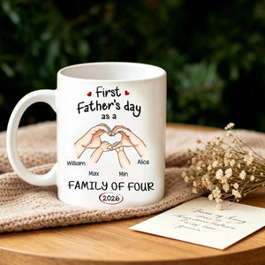 New Family Gift – Personalized Mug "First Time Ever As A Family Of Three"