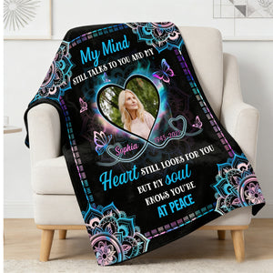 Mandala A Hug From Heaven - Memorial Personalized Custom Blanket - Sympathy Gift
