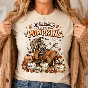 "Grandma Skeleton Pumpkins" – Personalized Halloween Shirt | Gift For Grandma