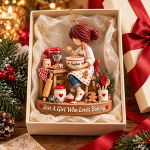Just a Girl Who Loves Baking - Personalized Baking Lover Ornament, Christmas Kitchen Gift