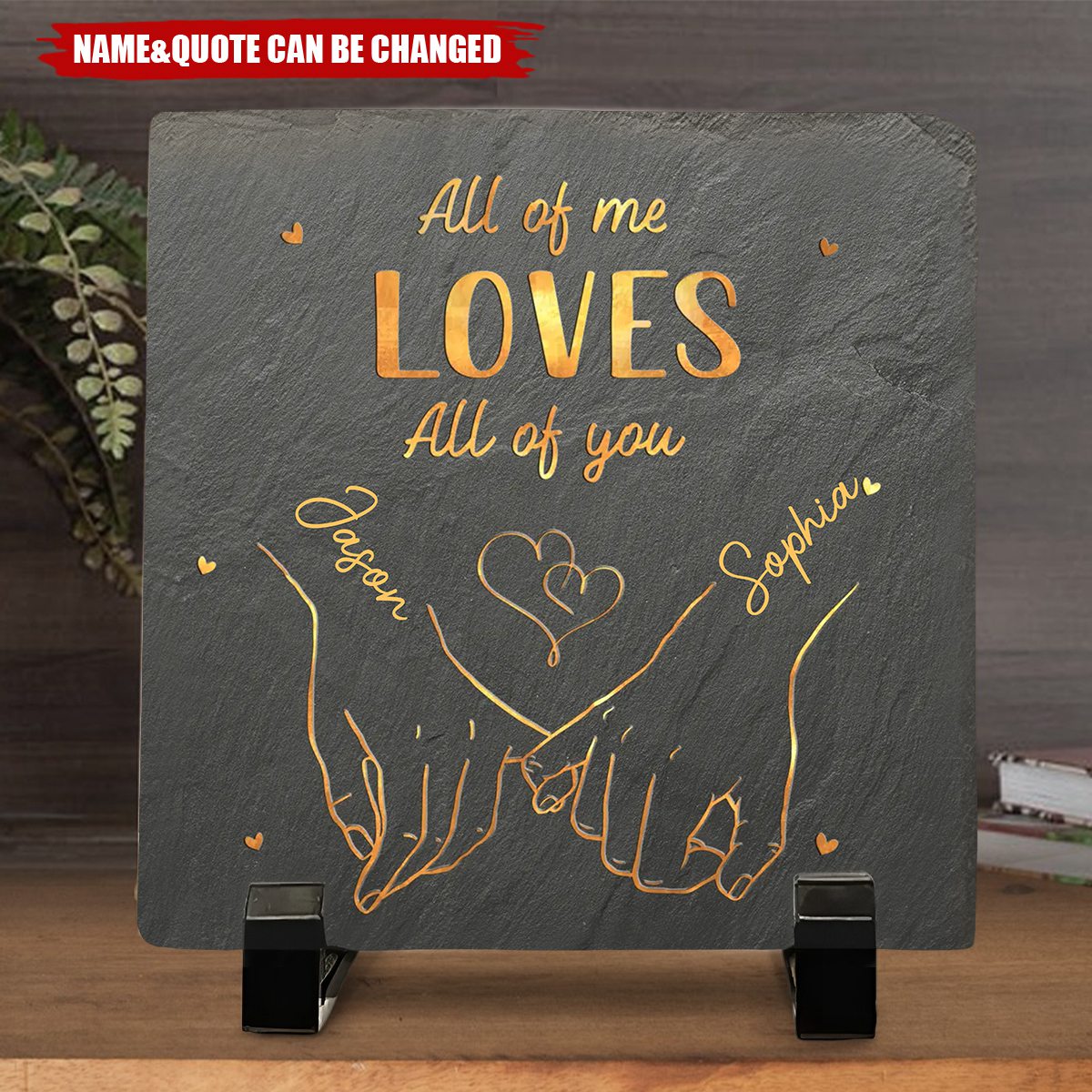 My Heart Is Perfect Because You Are Inside - Couple Personalized Custom Square Shaped Stone With Stand