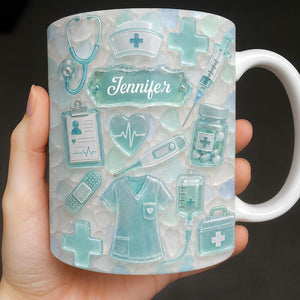 "Dedicated Nurse" Sea Glass – Personalized Mug | Gift For Nurse Lovers
