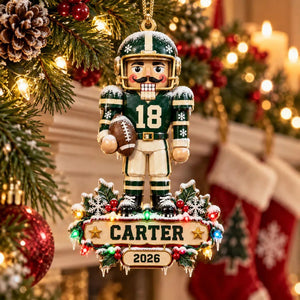 Personalized Football Nutcracker Flat Acrylic Ornament