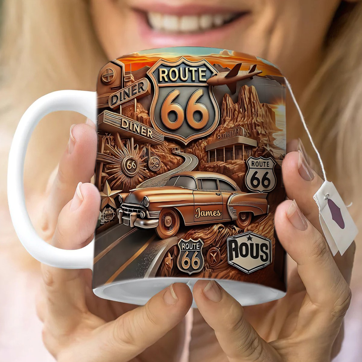 Vintage Route 66 - Personalized Mug