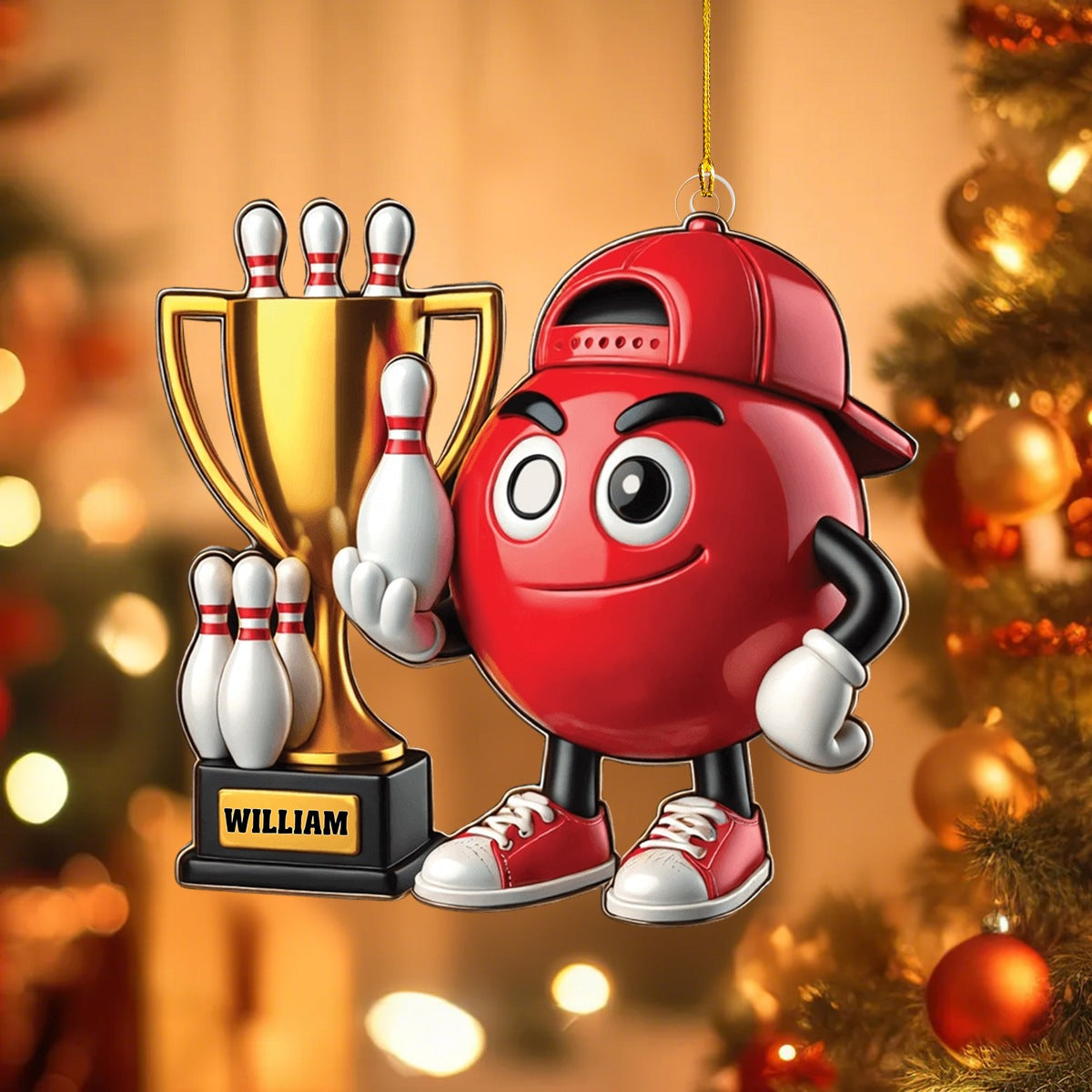 Bowling Champion Custom Color And Name - Personalized Christmas Ornament