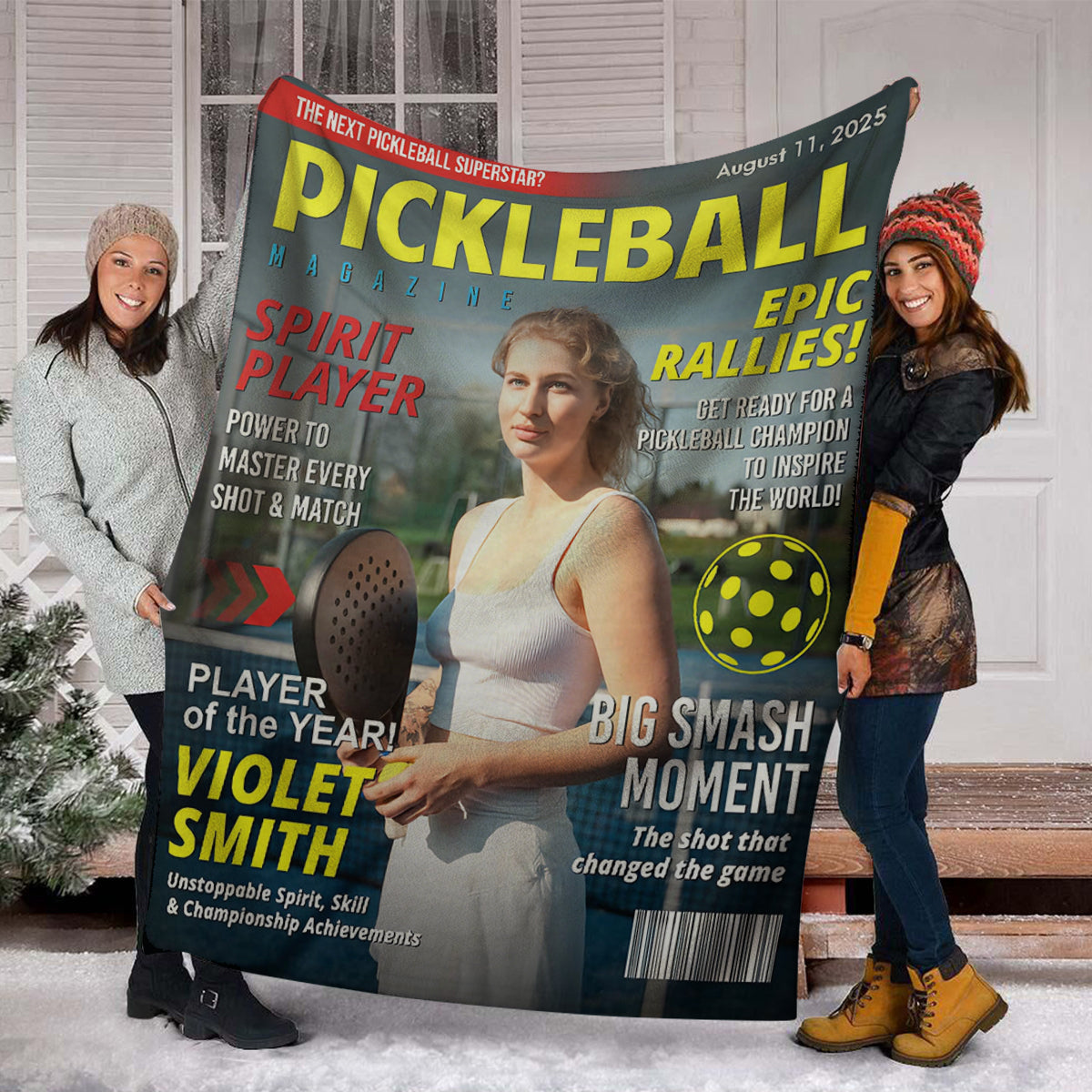 Custom Pickleball Magazine Cover Blanket, Pickleball Lover Gift, Unique Pickleball Wall Art, Pickleball Gift