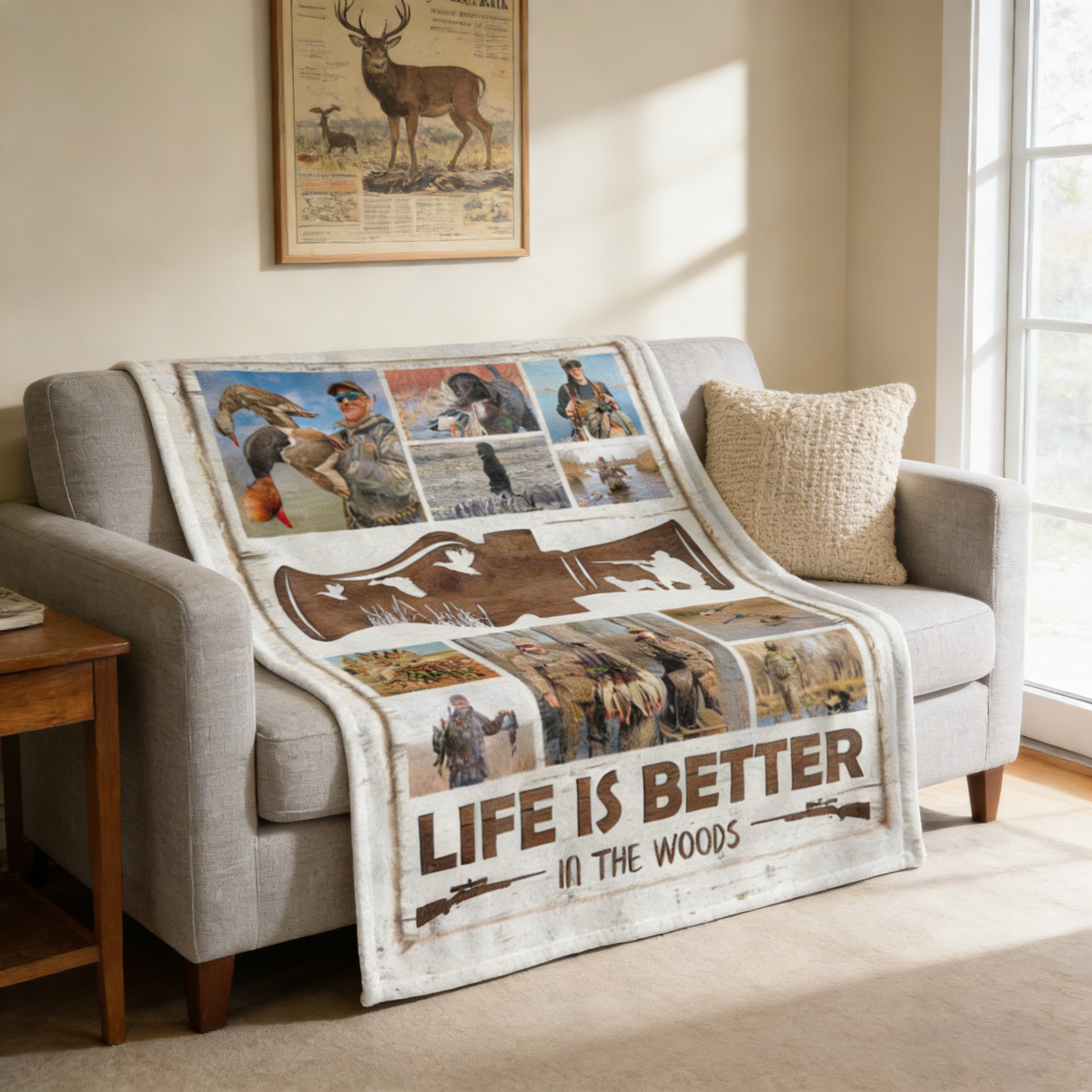 Personalized Hunting Photo Collage Blanket,Hunting Memories Gift For Hunters