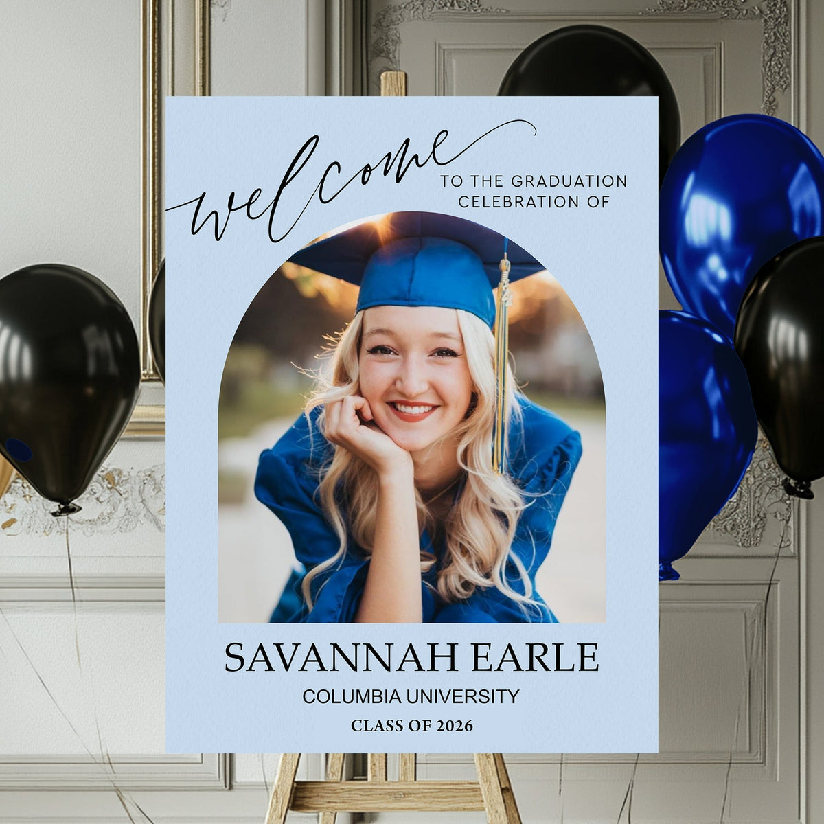 Personalized Color Welcome Canvas Sign - Custom Class Of 2026 Graduation Party Welcome Sign
