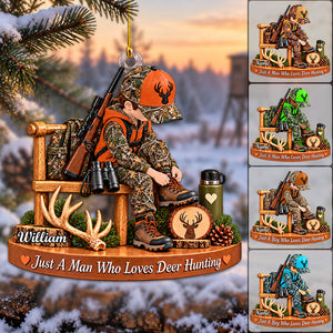Just A Boy Who Loves Hunting – Personalized Christmas Ornament | Custom Name Keepsake Gift For Hunters