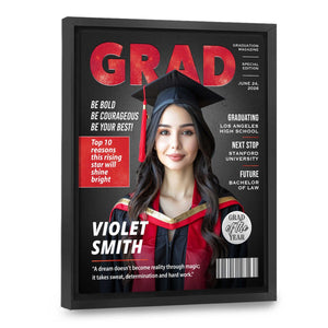 Personalized Graduation Magazine Cover Canvas , Personalized Graduation Gifts for Him or Her