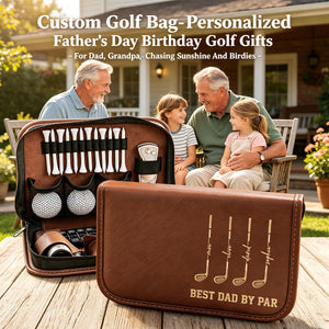 Custom Golf Bag - Personalized Father's Day Birthday Golf Gifts For Dad, Grandpa - Chasing Sunshine And Birdies