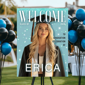 Custom Photo Graduation Welcome Sign - Personalized Magazine Canvas Graduation Gifts