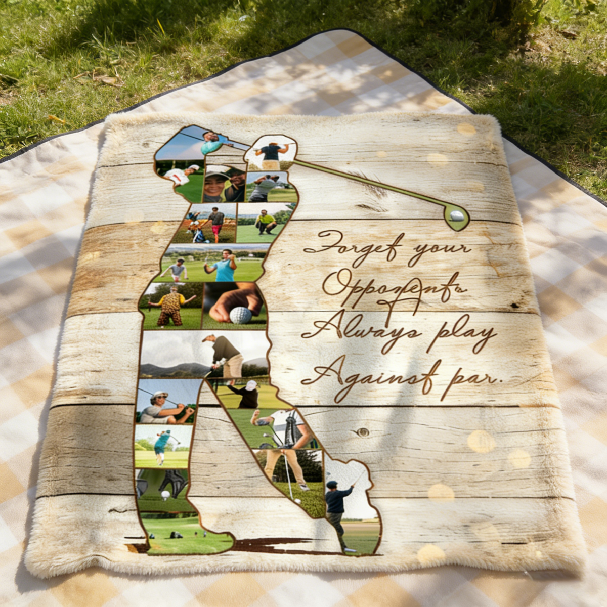 Personalized Golfer Photo Collage Blanket,Golf Coach Gift, Gift For Golf Lovers