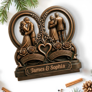 "Love You Then, Love You Now" – Personalized Wood Plaque | Gift For Couples