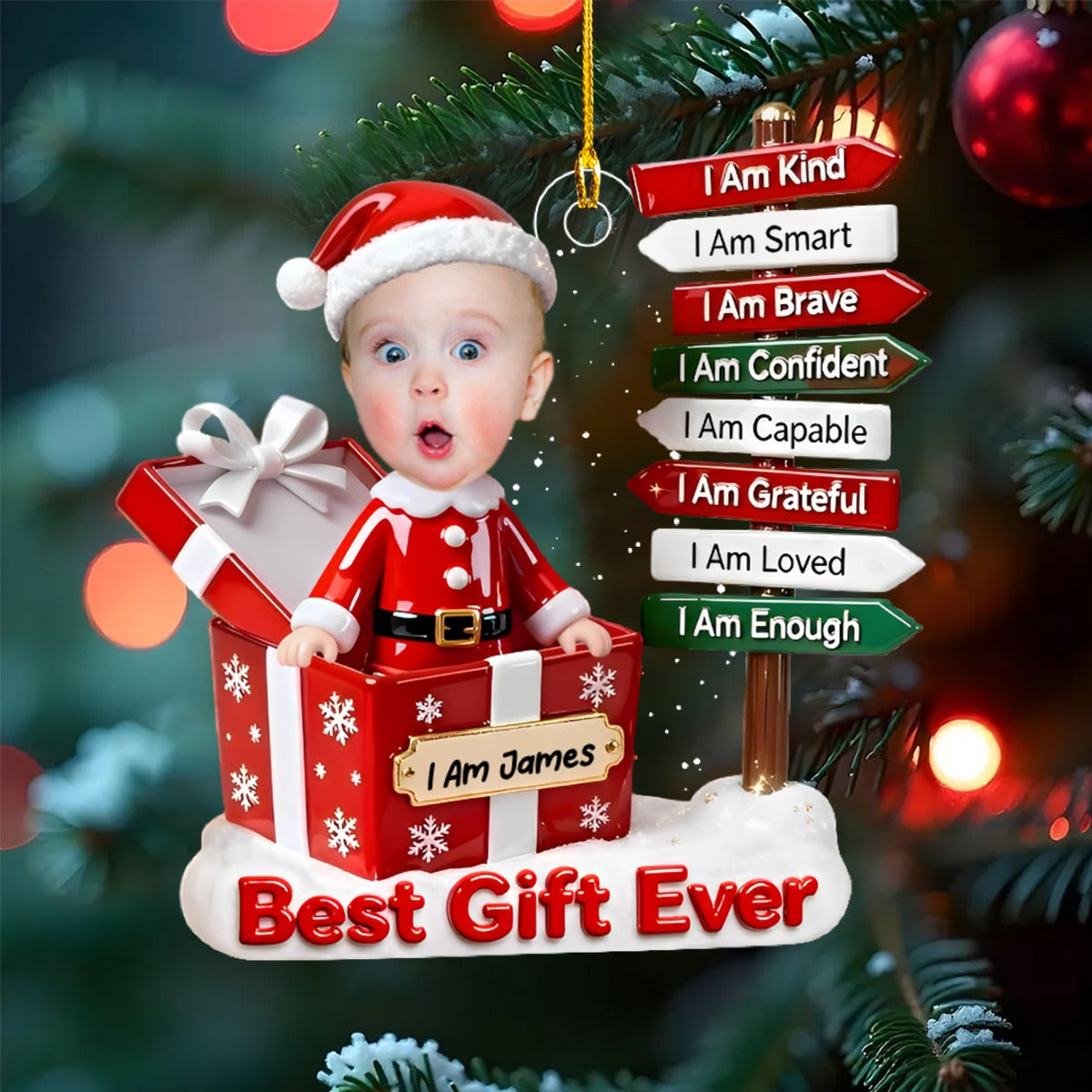 The Gift Of Self Love - Personalized Acrylic Ornament - Gift for Kids