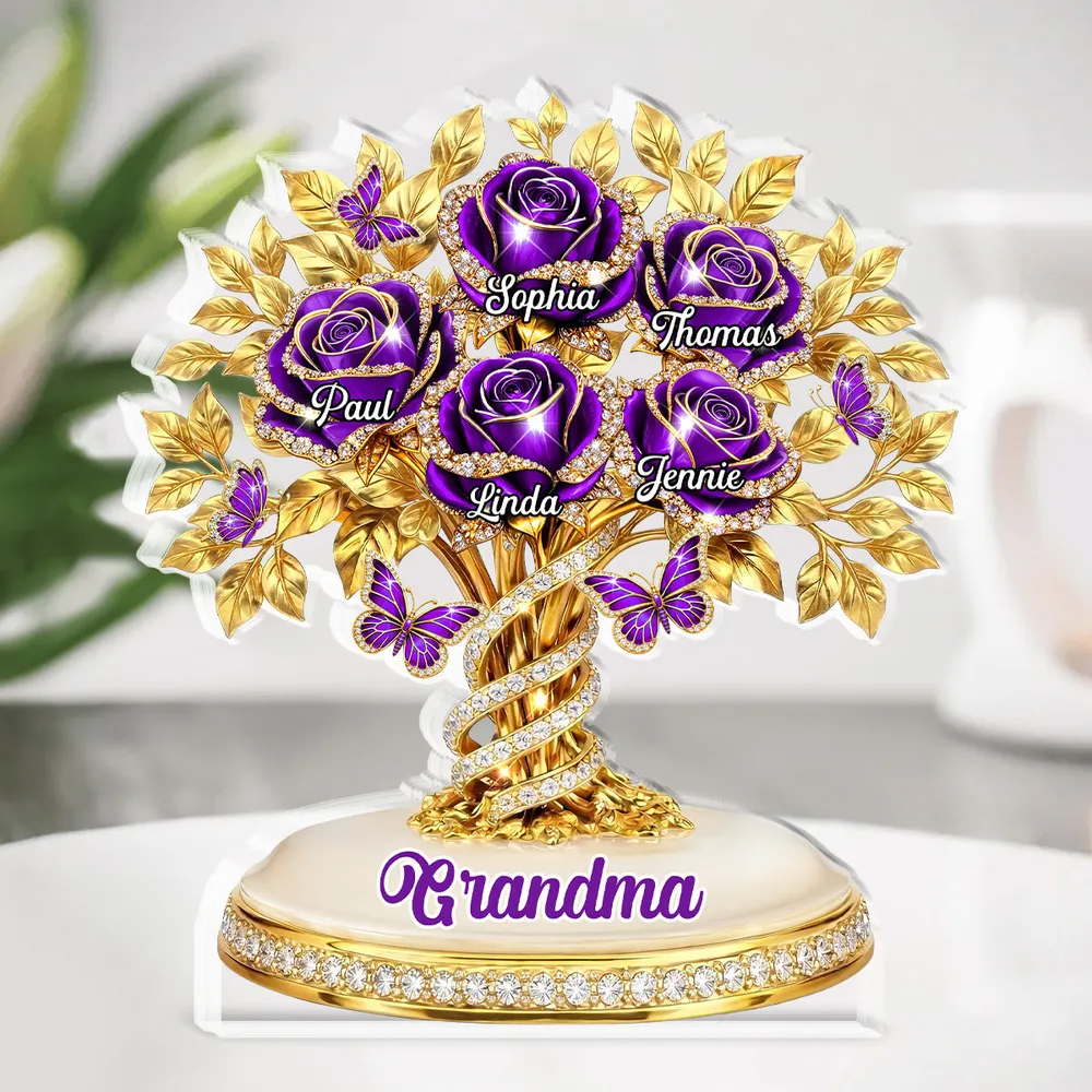 For Grandma, Who Blooms Like a Rose – Personalized Acrylic Plaque